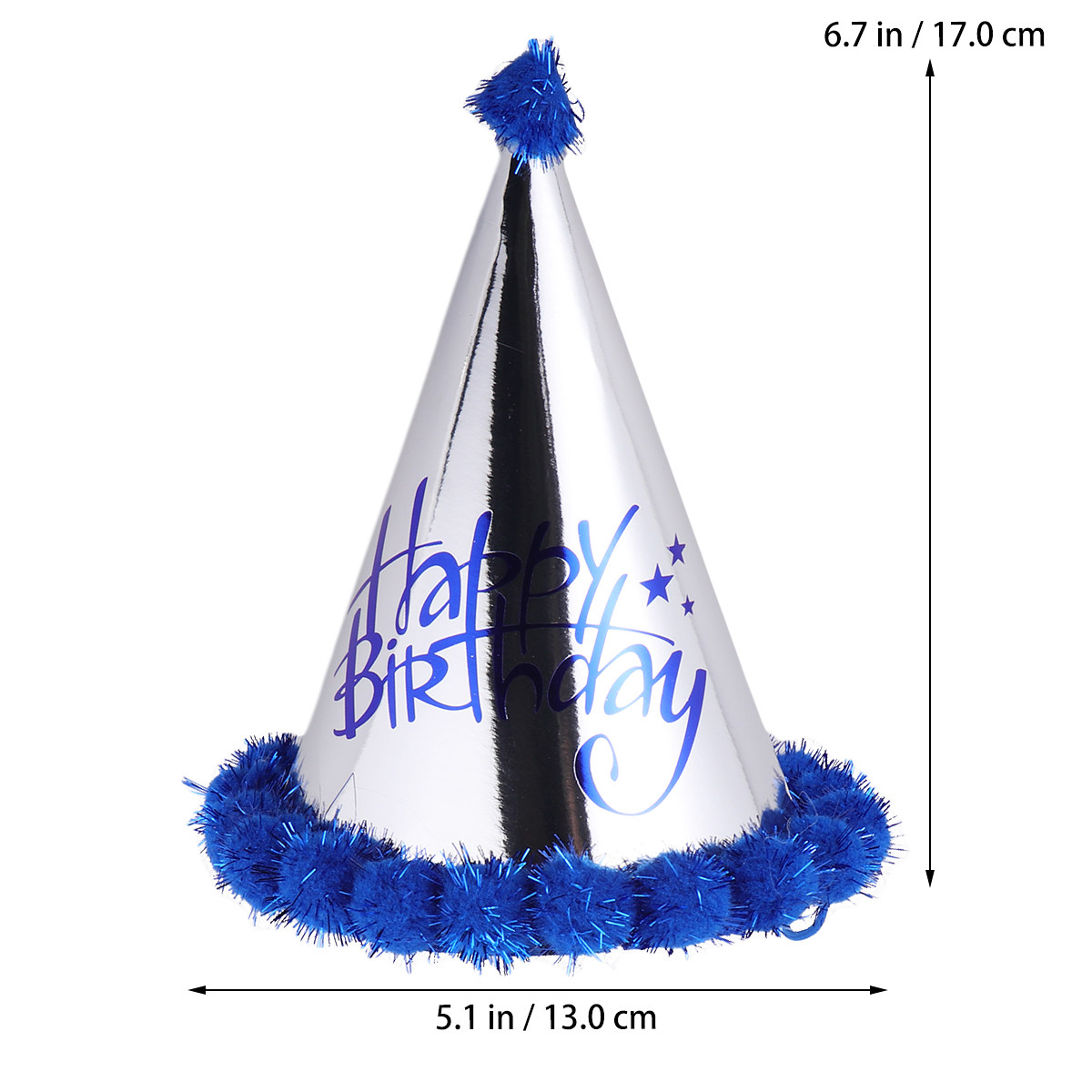 5pcs Dark Blue Shiny Paper Pom - Party Hat Cone review and price