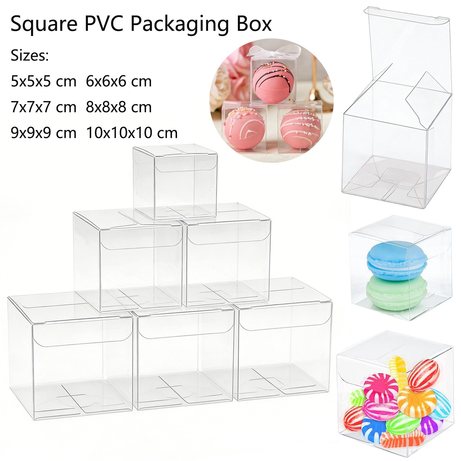 10-50Pcs Square Clear PVC Fold - Event Party Box review and price