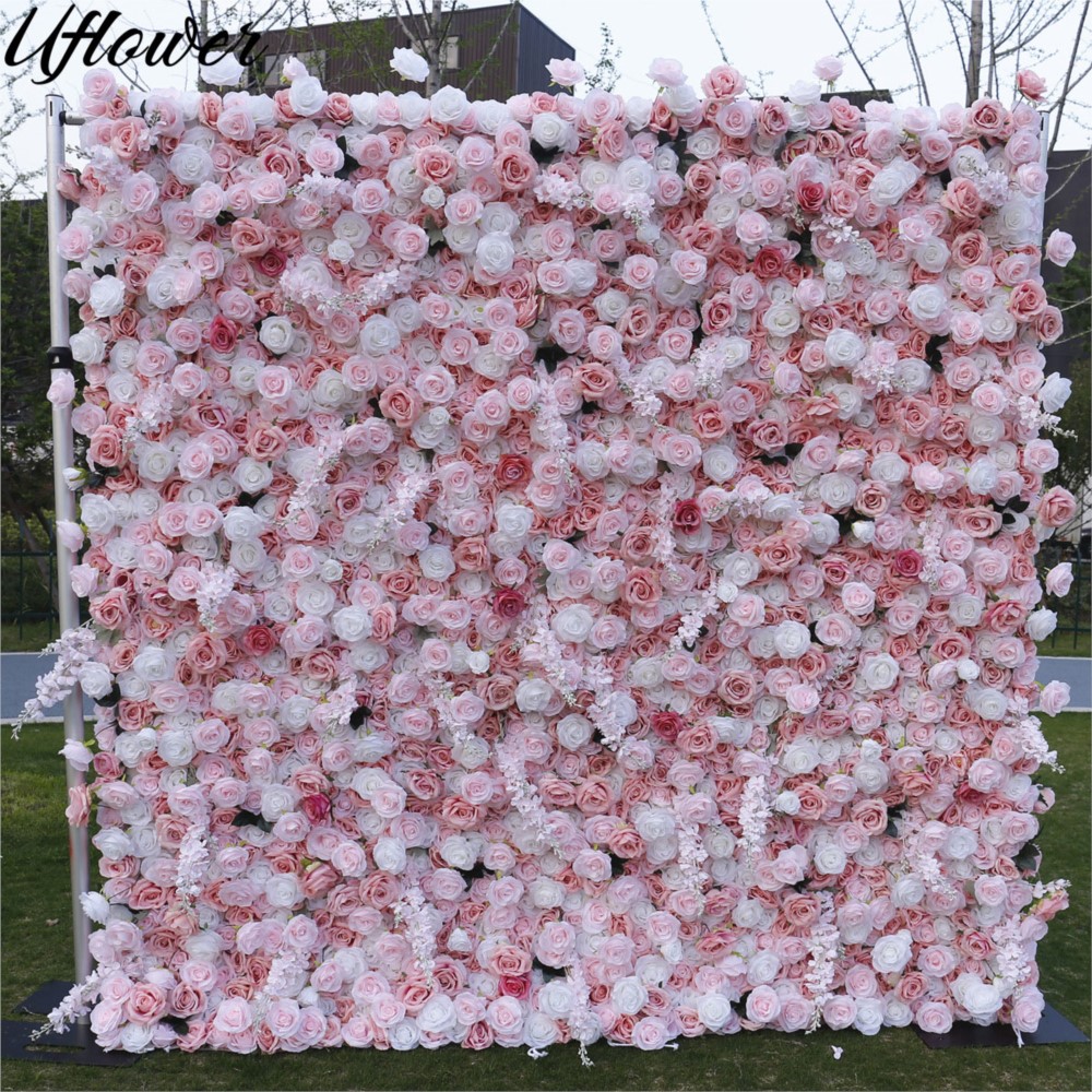 Uflower 5D Pink White Rose Clo - Flower Wall Panel review and price