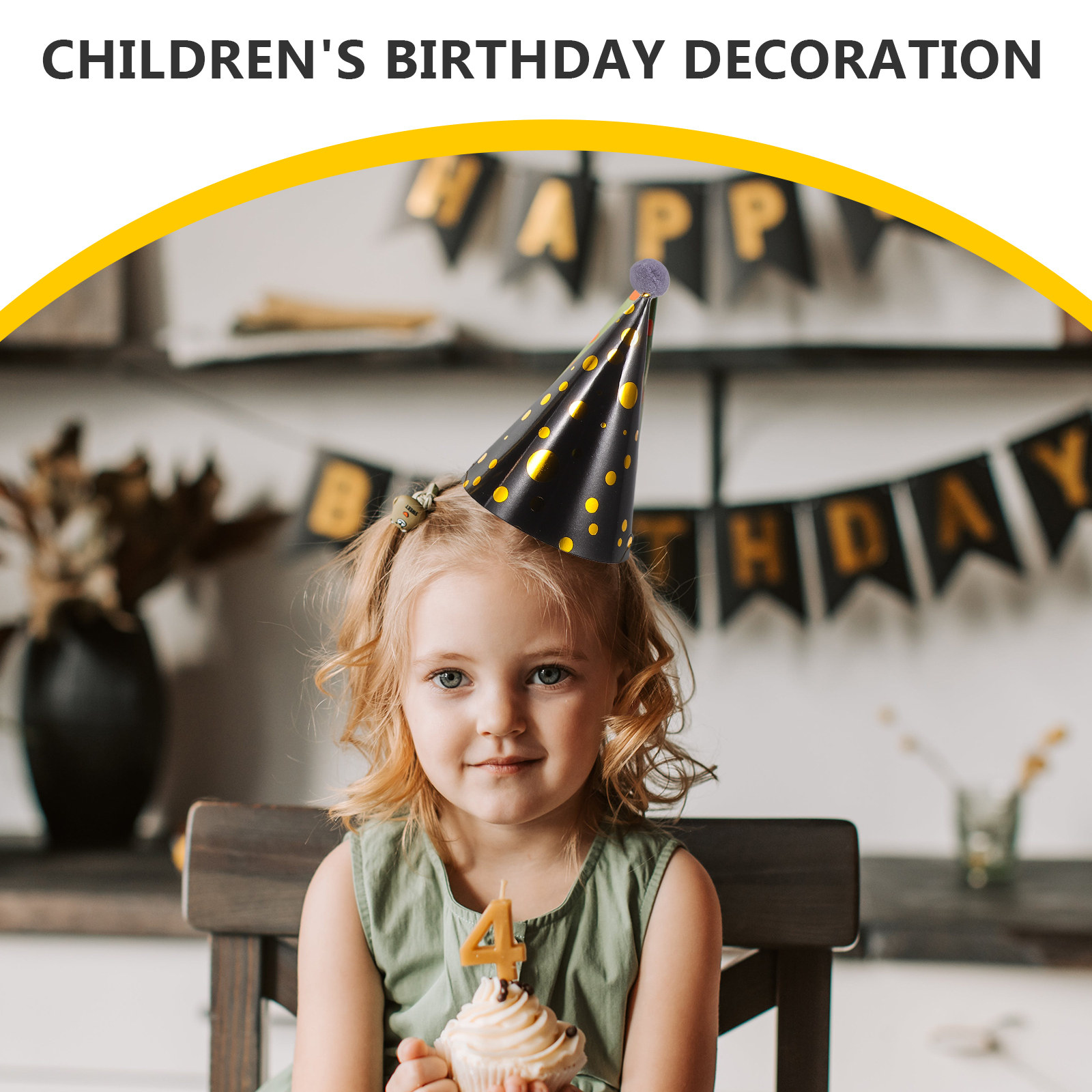 3Pcs Gold Foil Accented Paper  - Party Hat Cone review and price
