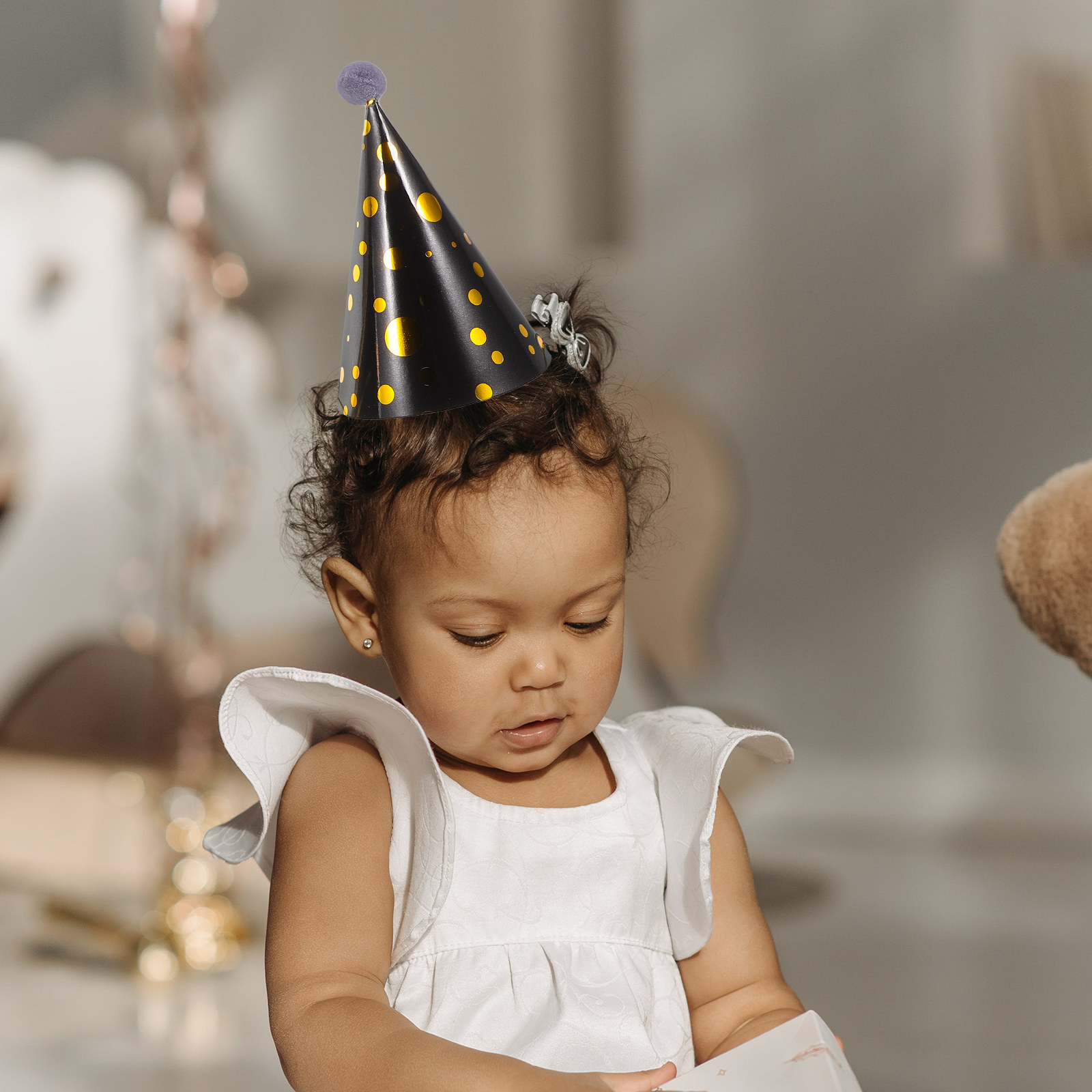 3Pcs Gold Foil Accented Paper  - Party Hat Cone review and price
