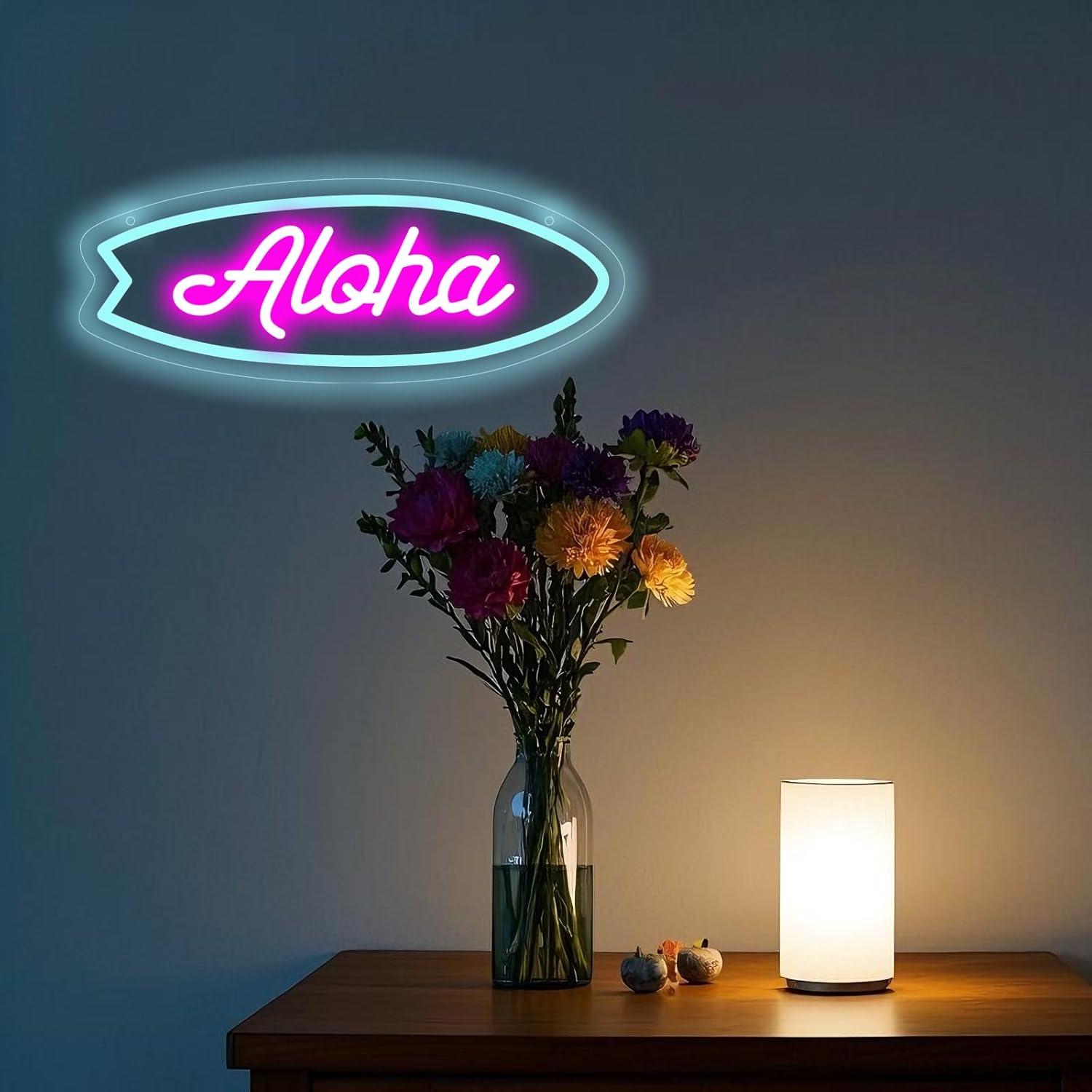 Aloha Surfboard Neon Sign Trop - Neon Sign Party review and price